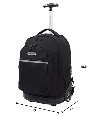 Travelers Club 18" Rolling Backpack with Shoulder Straps, Black - color: Black, size: 18 Inch