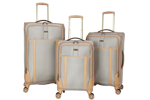 Dockers Seahorse Softside Expandable 8-Wheel Spinner Travel Checked Luggage, 3-Piece Set, New British Khaki - color: New British Khaki, size: 3-Piece Set (20"/24"/28")