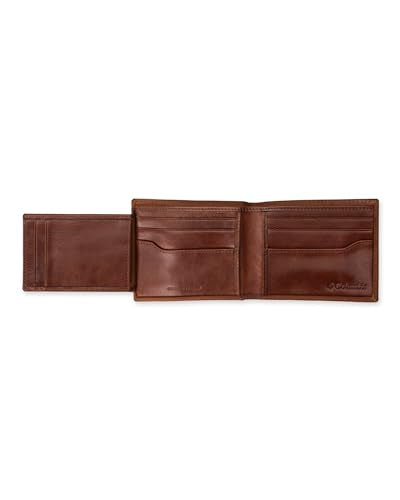 Columbia Mens RFID Slim Bifold Wallet With ID Window Brown Contrast Stitch - color: Brown Contrast Stitch