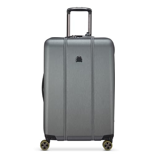 DELSEY PARIS Cadence, 24 Inch Checked Medium Hardside Luggage, Silver - color: Brushed Silver, size: Checked-Medium 24 Inch