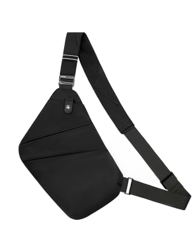 OSOCE Crossbody Sling Bag, Water-Resistant Anti Theft Chest Pack - color: 1.0 Dark Black, size: Small