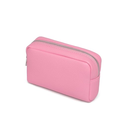Makeup Bag for Purse Travel Cosmetic Bag (PU Azalea Pink) - color: Azalea Pink