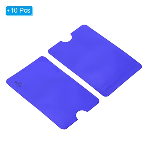 PATIKIL RFID Blocking Sleeves, 10 Pcs Aluminum Identity Theft Prevention Credit Cards Secure Protector Holders Sleeves for NFC Purse, Blue - color: Blue