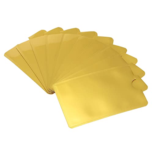 YOKIVE 30 Pcs RFID Blocking Sleeves, Credit Card Protector Sleeve Slim | Scratch Resistant, Great for Business Cards, ID Cards (Gold Yellow, 3.62x2.44-Inch) - color: Gold Yellow