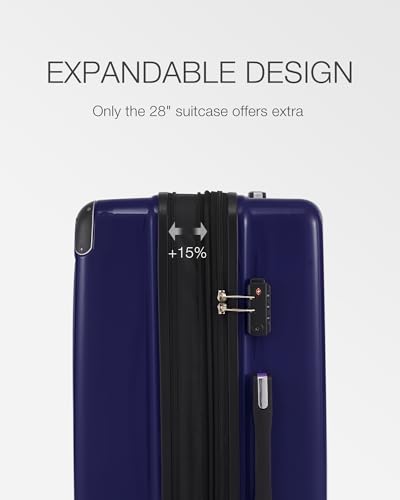 Coolife Luggage, Lightweight and Durable Hardshell, 28 in, navy new - color: navy new, size: L(28in)