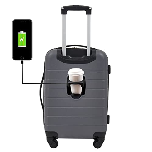 Wrangler Smart Spinner Hardside Luggage, 22-Inch Carry-On, Quiet Shade - color: Quiet Shade, size: Carry-On Only