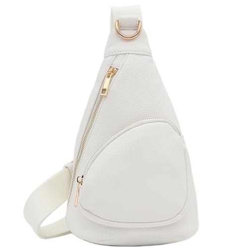 FashionPuzzle Compact Triangle Sling Bag - color: White