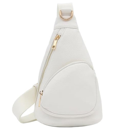 FashionPuzzle Compact Triangle Sling Bag - color: White