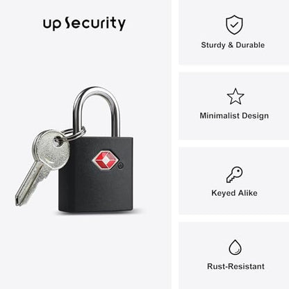 TSA Locks for Luggage with Keys, Luggage Locks TSA Approved - color: Black