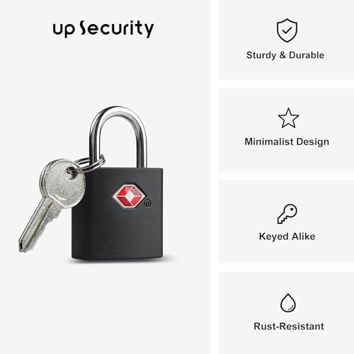 TSA Locks for Luggage with Keys, Luggage Locks TSA Approved - color: Black