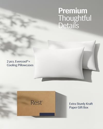 REST® Evercool®+ Cooling Pillowcases for Hot Sleepers, King, 2PCS - color: Arctic White, size: King (2 pcs)