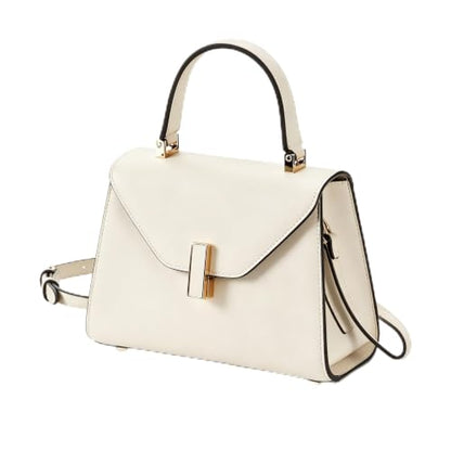 Women Satchel Bag Shoulder Handbag Top Handle Purse - color: Beige