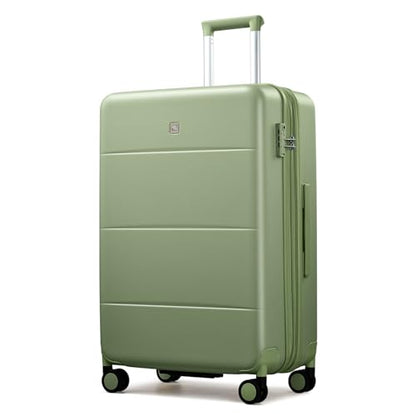 Hanke 26 Inch Luggage with Spinner Wheels, Expandable Checked Suitcase - color: Bamboo Green, size: 26 Inch EXT