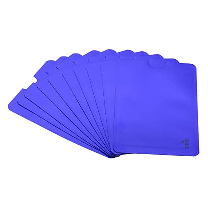 PATIKIL RFID Blocking Sleeves, 10 Pcs Aluminum Identity Theft Prevention Credit Cards Secure Protector Holders Sleeves for NFC Purse, Blue - color: Blue