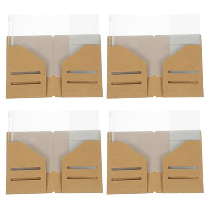 Kraft Paper Passport Holder Wallet Passport Wallet for Travel Organizer Pouch for Id Card Credit Card Ticket Documents 7.48 X 4.92 in 4 Kraft Paper 4 Pvc