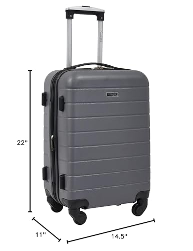 Wrangler Smart Spinner Hardside Luggage, 22-Inch Carry-On, Quiet Shade - color: Quiet Shade, size: Carry-On Only