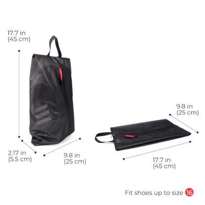 pack all Plus-Sized Shoe Bag for Travel, Water-Resistant Shoe Pouch - color: Plus-Black, style: 1 Pack