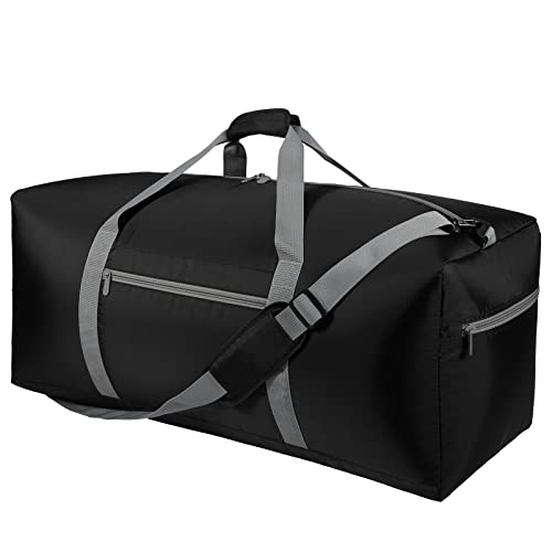 iFARADAY Foldable Duffel Bag Lightweight, 30 inch / 75L, Black - color: Black-75L(with shoulder strap)