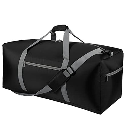 iFARADAY Foldable Duffel Bag Lightweight, 30 inch / 75L, Black - color: Black-75L(with shoulder strap)