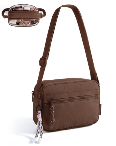 BAGSMART Cross Body Purse, Small Crossbody Bags for Women Travel Purse, Casual Shoulder Handbag Wallet - color: Coffee Brown