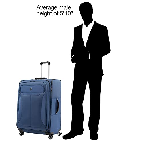 Travelpro Tourlite Softside 29" Expandable Luggage with 4 Spinner Wheels, Lightweight Suitcase, Checked Large, Blue - color: Blue, size: Checked-Large 29-Inch