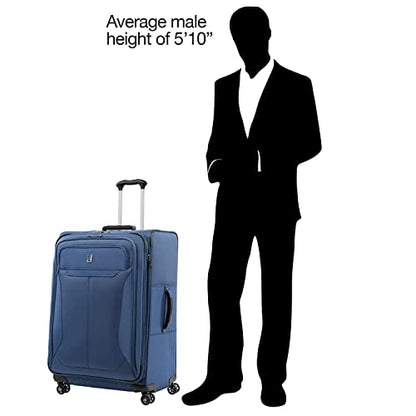 Travelpro Tourlite Softside 29" Expandable Luggage with 4 Spinner Wheels, Lightweight Suitcase, Checked Large, Blue - color: Blue, size: Checked-Large 29-Inch