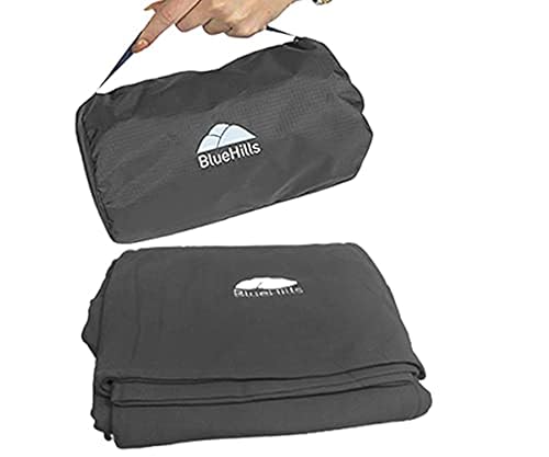 BlueHills Ultra Compact Travel Blanket Pillow Airplane Long Flights - Gray - color: C002-gray