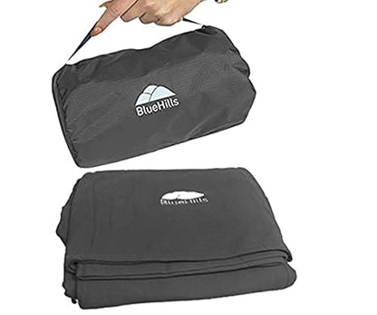BlueHills Ultra Compact Travel Blanket Pillow Airplane Long Flights - Gray - color: C002-gray