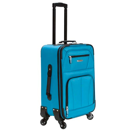 Rockland Pasadena Expandable Spinner Carry-on 19", Turquoise - color: Turquoise