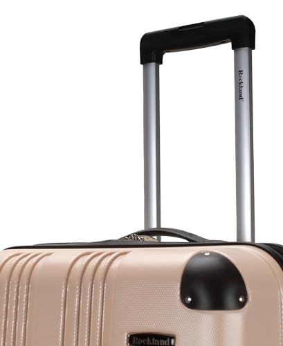 Rockland London Hardside Expandable Spinner Wheel Luggage, Checked Large 28", Champagne - color: Champagne, size: Checked 28"