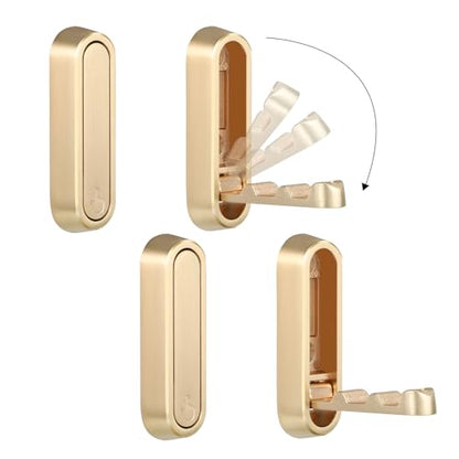 Foldable Wall Hook, Gold, 4 Pack, Screw Mounted, Heavy Duty Coat Hooks - color: Gold, size: 4 Pcs
