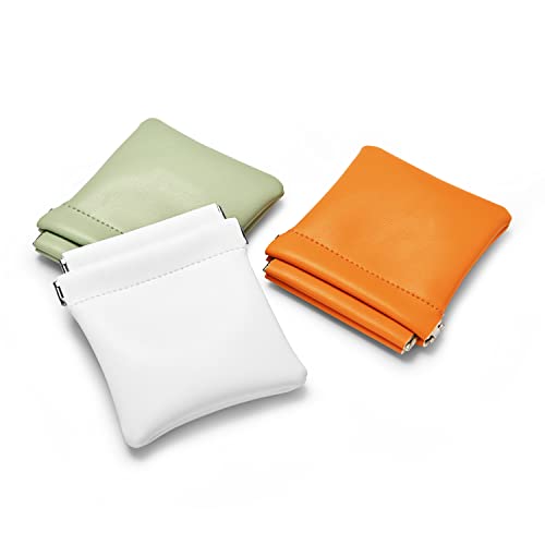 Green PU Leather Jewelry Travel Pouch Multi-Use Gift Storage Bag - color: Green, size: 4.21"x4.33"