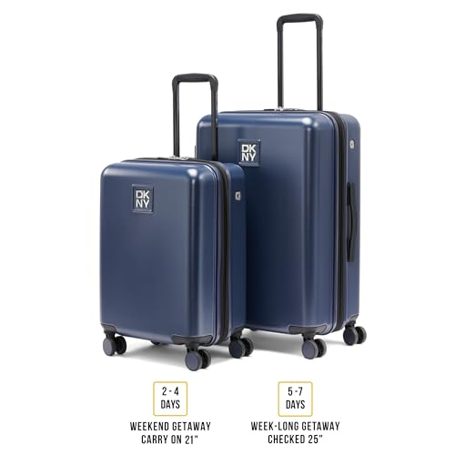DKNY On the Go 25" Hardshell Lightweight Expandable Checked Luggage with Spinner Wheels,Navy - color: Navy, size: 25" Checked Luggage