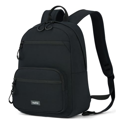 HanTrip 13 Inch Mini Small Travel Backpack Cary on For Women Men, Black - color: Black, size: 13 Inch