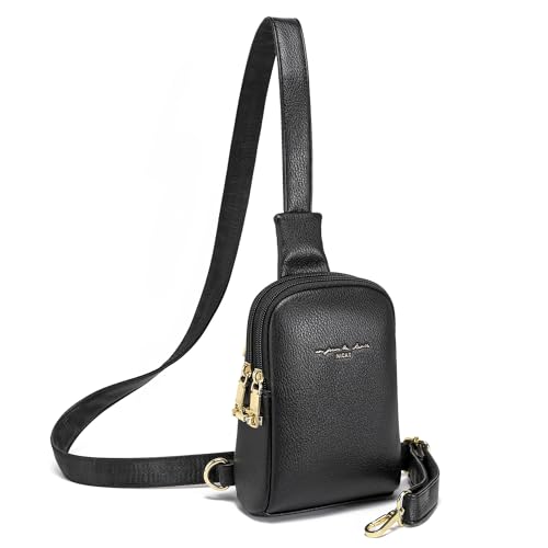 INICAT Small Crossbody Bags for Women, Mini Travel Sling Purse - color: Black Solid, size: Small