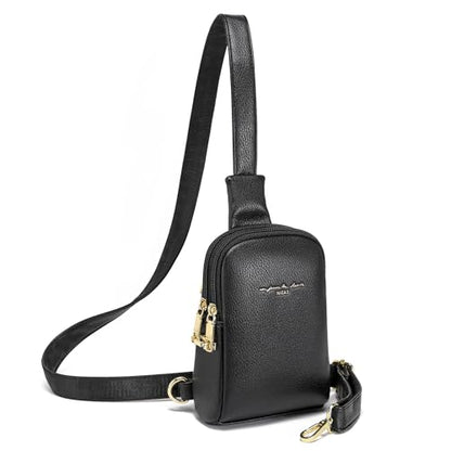 INICAT Small Crossbody Bags for Women, Mini Travel Sling Purse - color: Black Solid, size: Small