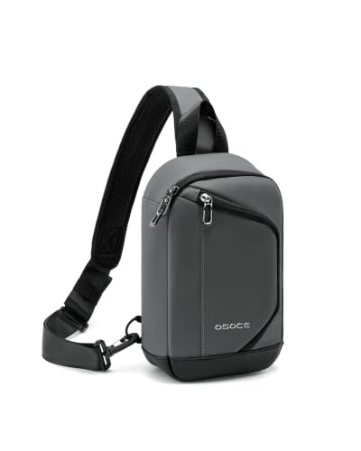 OSOCE Sling Bag for Men, Crossbody Bag Water-Resistant, RFID Anti-Theft - color: Grey, size: Small