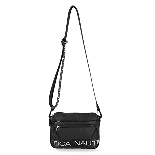 Nautica Nylon Bean crossbody/Belt Bag adjustable shoulder strap - color: Black
