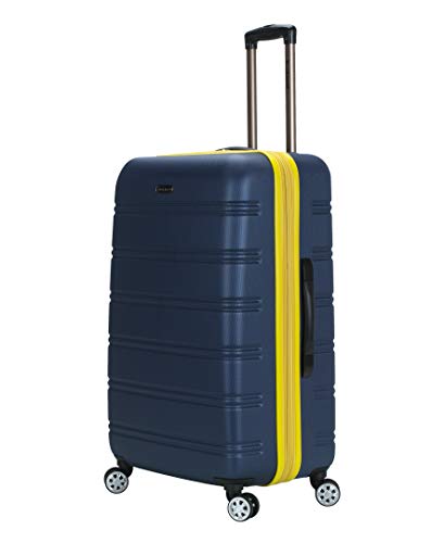 Rockland Melbourne Hardside Expandable Spinner Wheel Luggage, Checked Large 28", Navy - color: Navy, size: Checked Large 28"