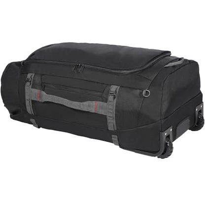 REDCAMP 85L/120L/140L Foldable Duffle Bag with Wheels, Large Travel Duffel Bag - color: 120L Black (Large) with U-shaped Opening