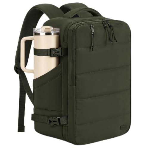 mibasies 35L Laptop Travel Backpack for Women, Lightweight Carry-On - color: Deep Green, size: Large