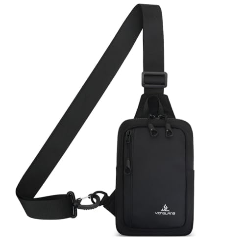 Mini Sling Bag for Men & Women,Waterproof Crossbody Bag(Black-M) - color: Black-m