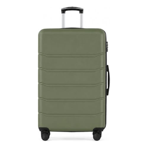 NEWBULIG 24 Inch Checked Luggage, Expandable Suitcase with Spinner Wheels - color: Green, size: 24 Inch