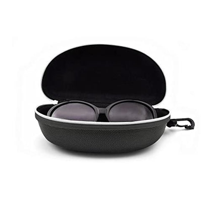 3pcs Zipper Hard Shell Sunglasses Case and Eyeglasses Case Portable Travel Glasses Case with Plastic Hook - color: Silver