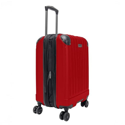 Flying Axis Collection Lightweight Hardside Expandable 8-Wheel Spinner Luggage, Cherry Red, 20-Inch Checked - color: Cherry Red, size: 20-Inch Carry On