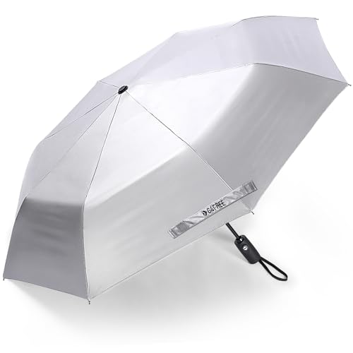 G4Free UPF 50+ UV Protection Travel Umbrella 42/46 Inch Auto Open Close - color: Black/Silver, size: 42 inch