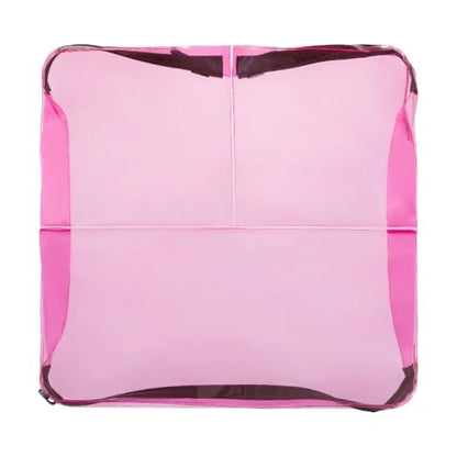 Clear Travel 3- Compartment Toiletry & Makeup Bag Organizer - color: Pink, size: 9X9