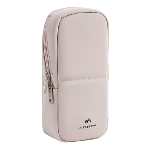 RSRSLEII Small Standing Makeup Bag, Wipe-Clean Brush Holder (02Mist Pink) - color: 02Mist Pink