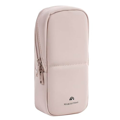RSRSLEII Small Standing Makeup Bag, Wipe-Clean Brush Holder (02Mist Pink) - color: 02Mist Pink