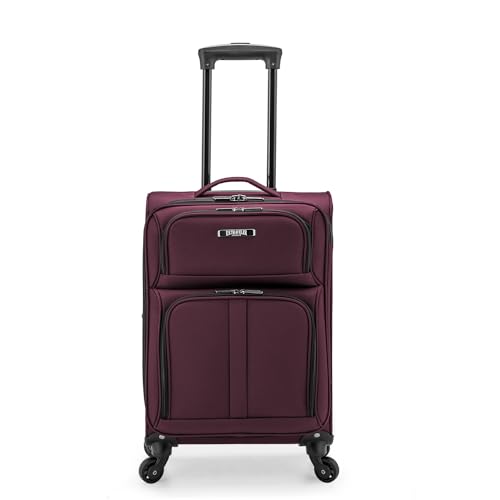 U.S. Traveler Anzio Softside Expandable Spinner Luggage, Burgundy, Carry-on 22-Inch - color: Burgundy, size: 22-Inch Carry-on